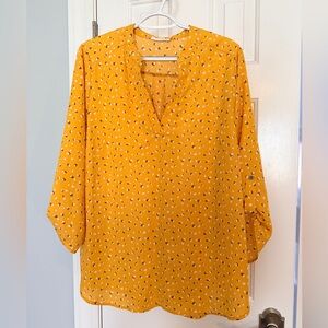 Lush Mustard Yellow Blouse 1X